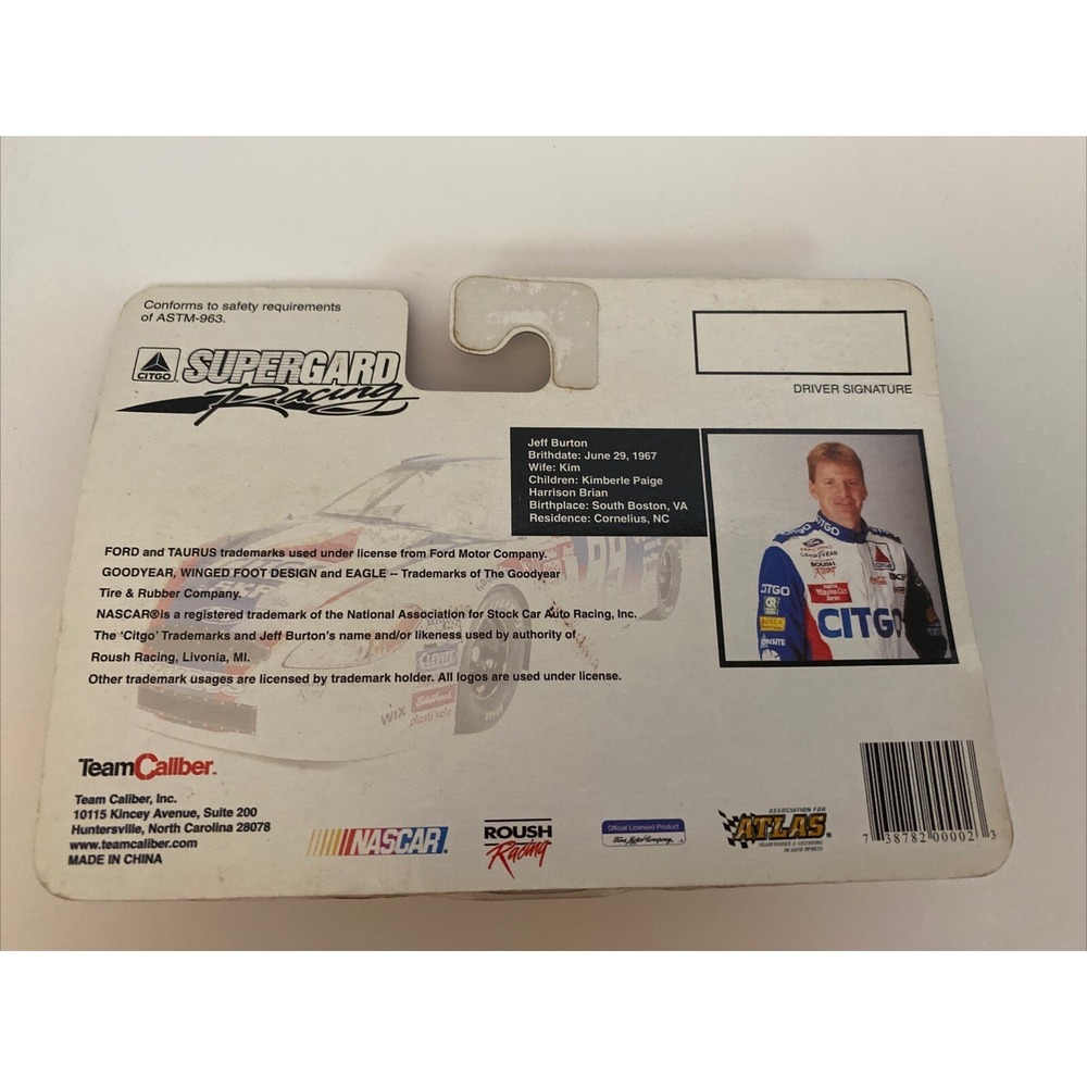 NASCAR Jeff Burton Citgo Supergard Diecast Racing Car - #99 Diecast NEW Unopened - Picture 2 of 6